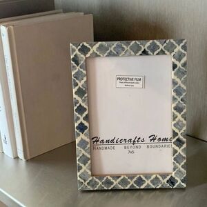 Handmade 5x7 Moroccan Mosaic Frame Blue Black Tile